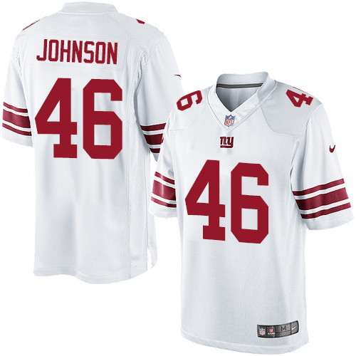 Men's Limited Will Johnson Nike Jersey White Road - #46 NFL New York Giants